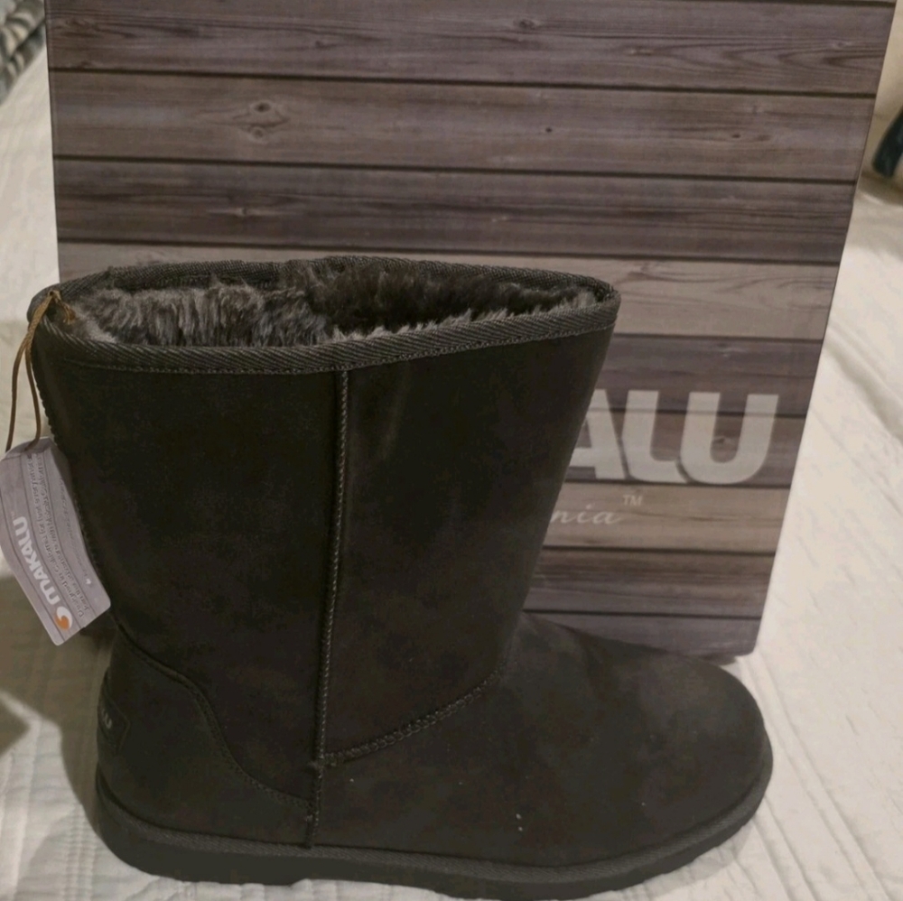 Women's Makalu Kinsley Suede Mid-Calf Boots Grey Size 10 New - Picture 8 of 9